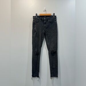 Hudson Jeans Niko Faded Black Skinny Distressed Jeans